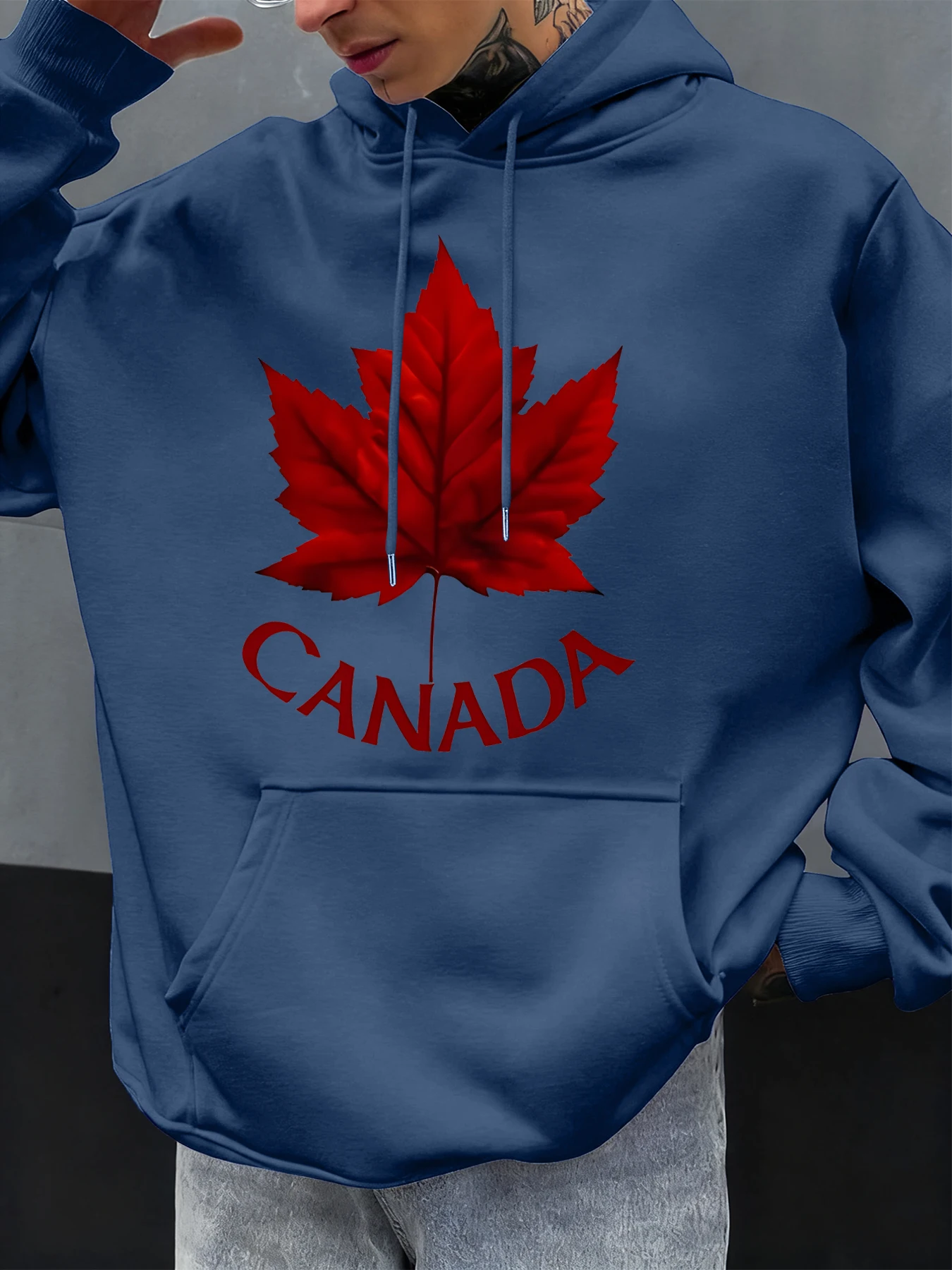 كندا و مابل ليف طباعة الرجال هوديس عادية هودي الصوف المتضخم هوديي الموضات الذكور بلايز الشارع الهيب هوب الشارع الشهير