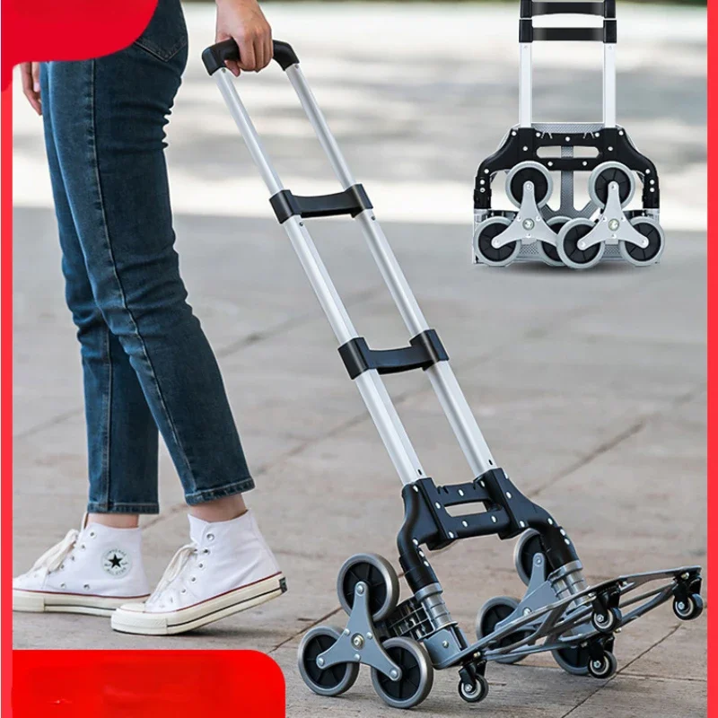 Stair Climbing Hand Buggy Portable Luggage Trolley Lever Car Trolley Shopping Shopping Shopping Luggage Trolley Folding Small