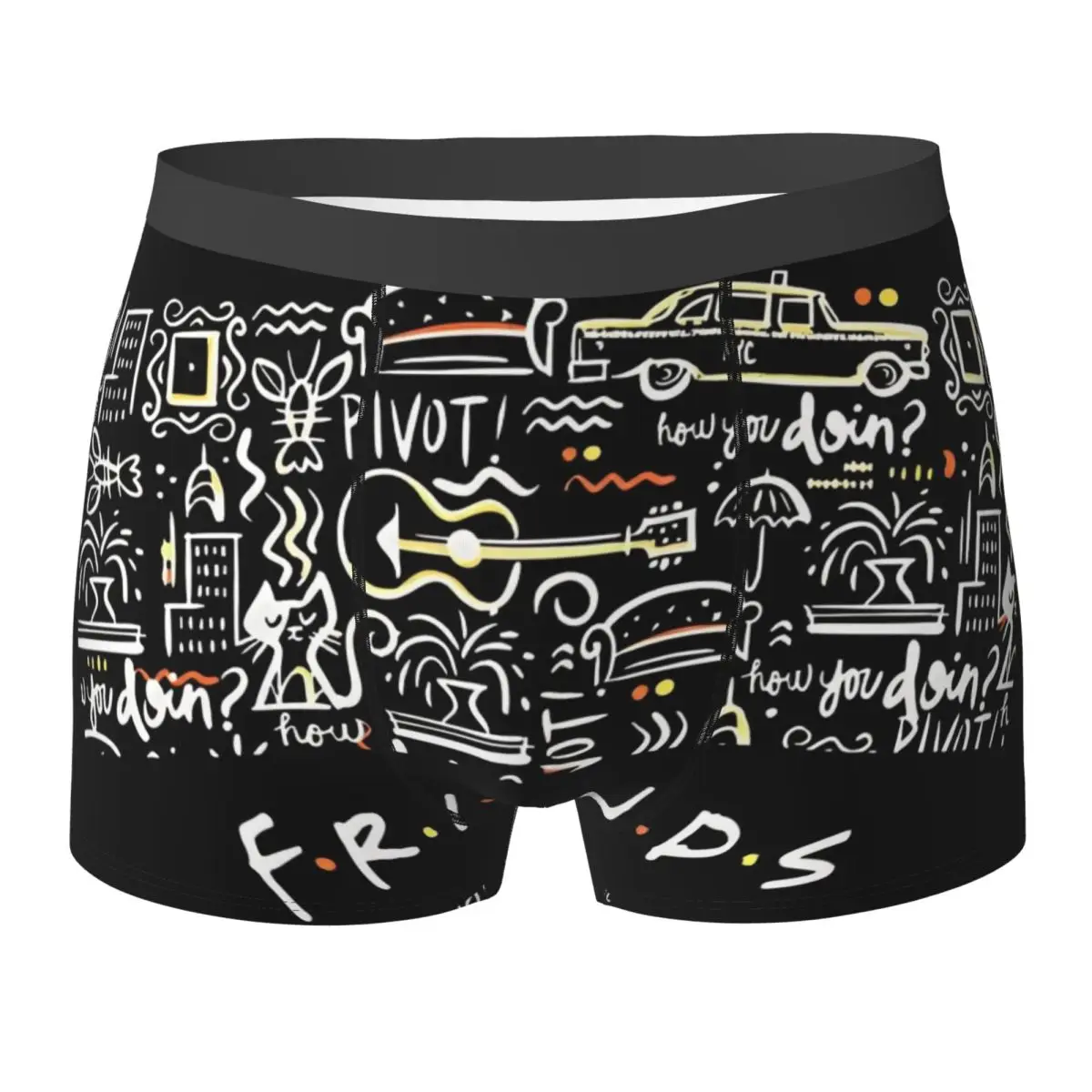 

Друзья ТВ-шоу плакат нижнее белье программа мультфильм эластичные трусы боксеры с принтом 3D чехол мужские шорты-боксеры больших размеров