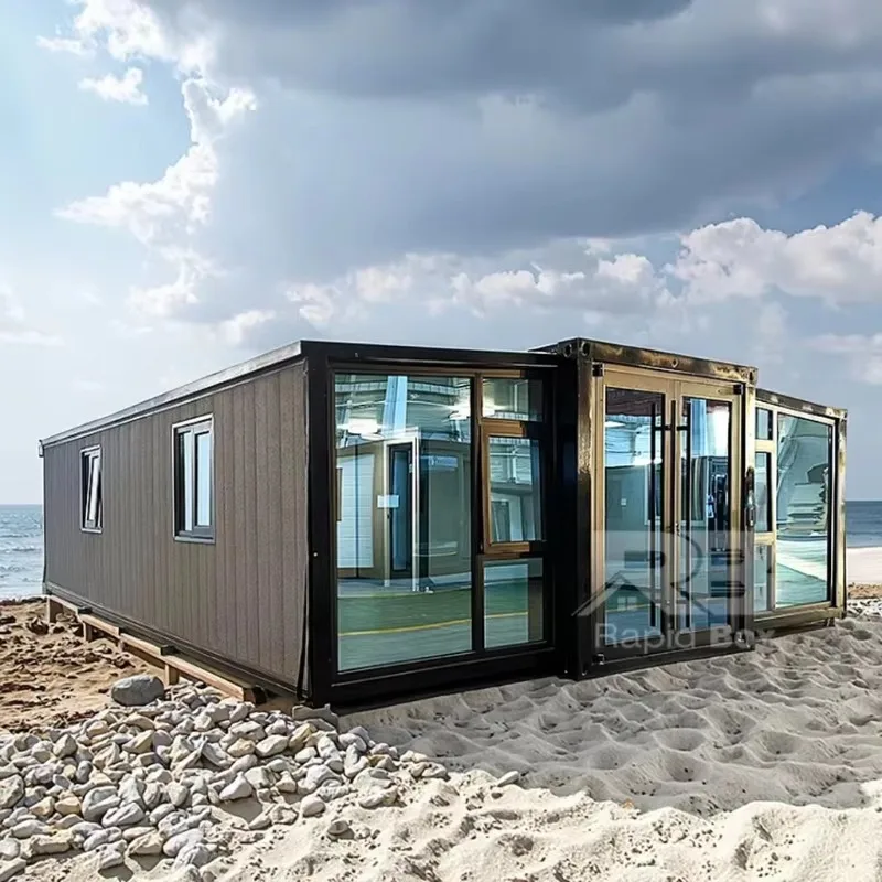 20ft Luxury Expandable Container House Eco Prefab Tiny Home with Bathroom for Family Living
