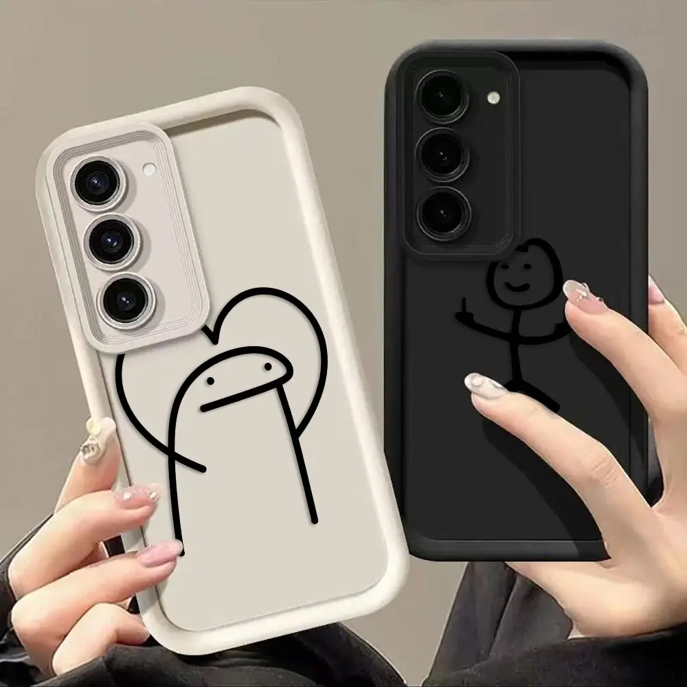 Phone Case For Samsung A13 A14 A15 A16 A17 A22 A23 A26 A27 A32 A51 A52 A53 A55 A56 A57 A72 A73 Cover Cartoon Man Artistic Lines