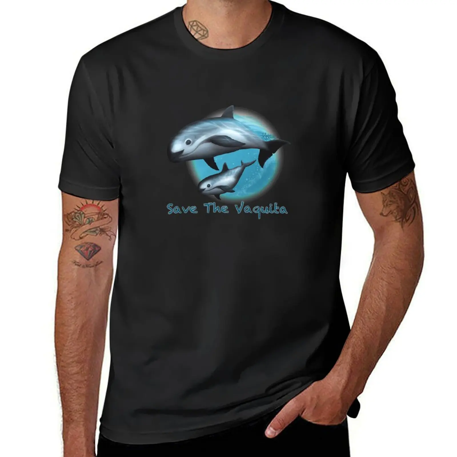 Treacherous Waters - Vaquita Porpoise Art (Copyright 2015) Original Digital Painting by artist Amber Marine T-Shirt