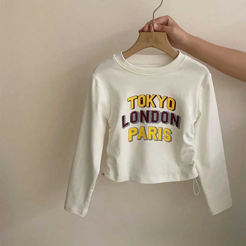 

Girls Autumn New Printed Letter Tops2025Casual Versatile Stylish Loose Plaid Pants Two-Piece Set