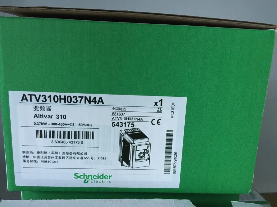 Original 100% 0.37kw 0.5hp 50/60Hz Atv310 380-460V Inverter Atv310h037n4a Frequency Converter for Schneider