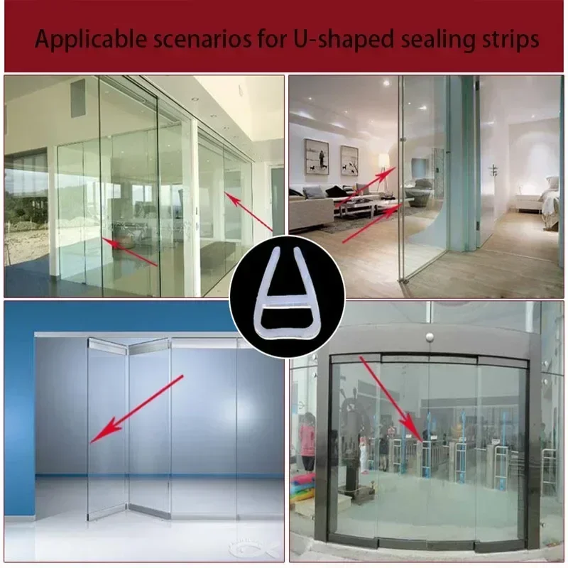 2Meter Widened F/h shape silicone rubber Frameless shower room door window glass seal strip weatherstrip for 6/8/10/12mm glass