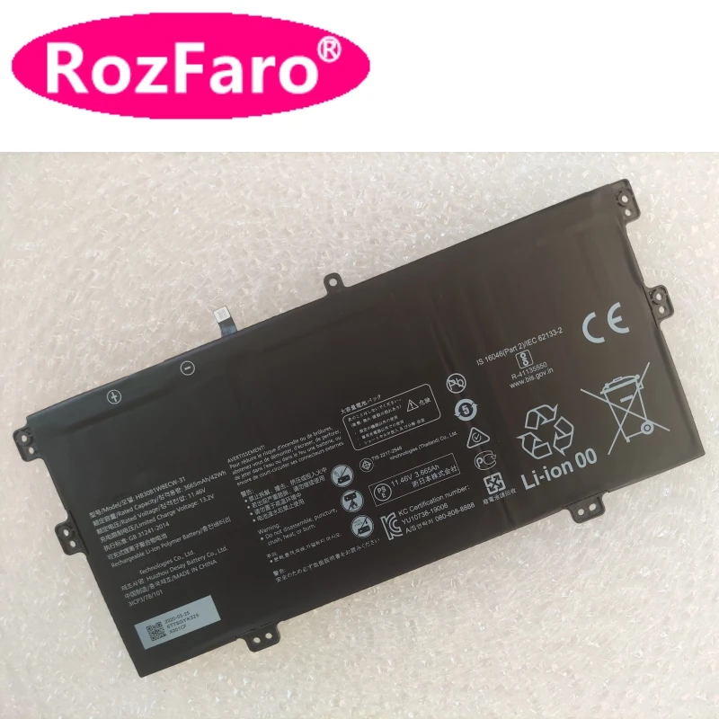 RozFaro HB30B1W8ECW-31 HB30B1W8ECW-31B Laptop Battery For Huawei MateBook X 2020 EUL-W19P EULD-WFE9 EUL-W29P EULD-WFE9 EULD-WDH9