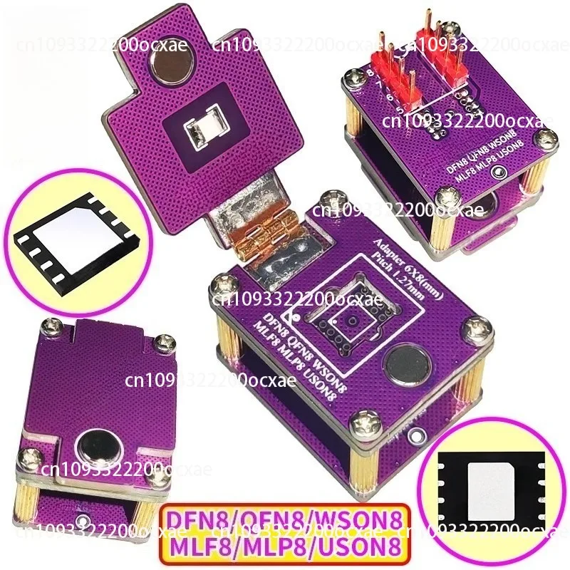 DFN8 QFN8 WSON8 MLF8 chip read and write, burning test 1.27 6X8 5X6 clamshell IC holder