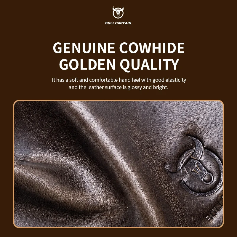 BULLCAPTAIN حقيبة كروس رجالية من الجلد الطبيعي ذات سعة كبيرة حقيبة يد كاجوال متعددة الوظائف حقيبة أعمال عصرية