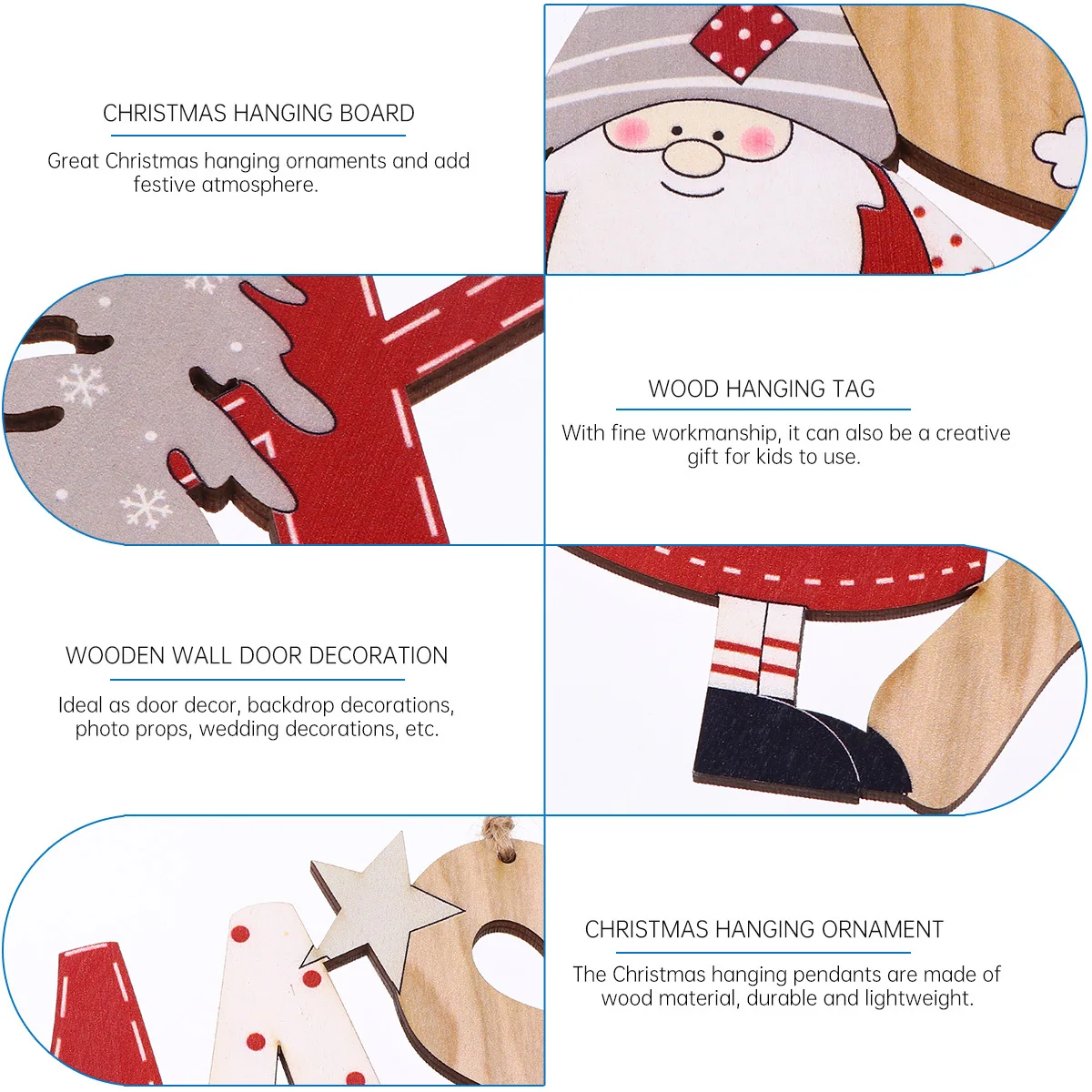 

2Pcs Christmas Hanging Ornament Wooden Door Pendant with Letter Design for Window Closet Decor Wedding Backdrop Xmas Board