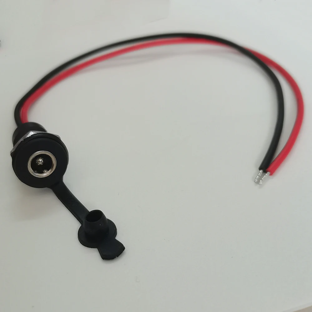 1 Stück Wasserdichte Panelmontage DC-Strombuchse 5,5x2,1mm 5,5x2,5mm Buchsenanschluss mit Kabel für LED-Licht CCTV E-Bike – Detail 6