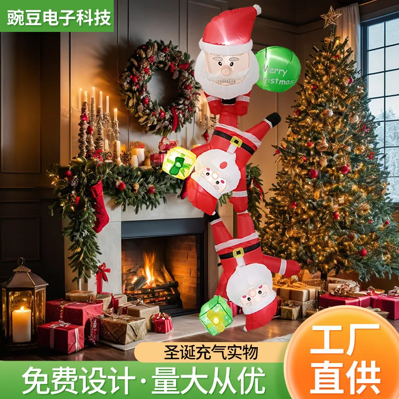 

Christmas Large Inflatable Decoration Mall Opening Event Setup Display Santa Claus Window Climbing Inflatable