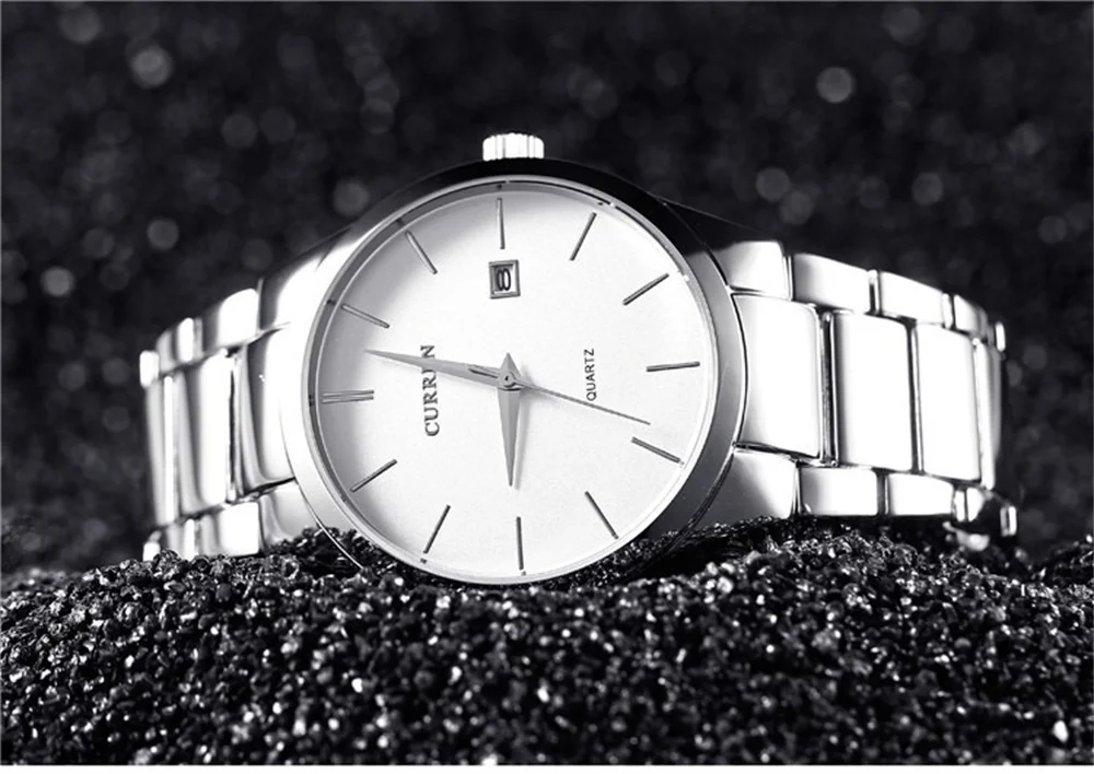 CURREN 8106 Men's Watch Waterproof Top Brand Luxury Calendar Fashion Male Clock Stainless Steel Sport Men Wristwatch