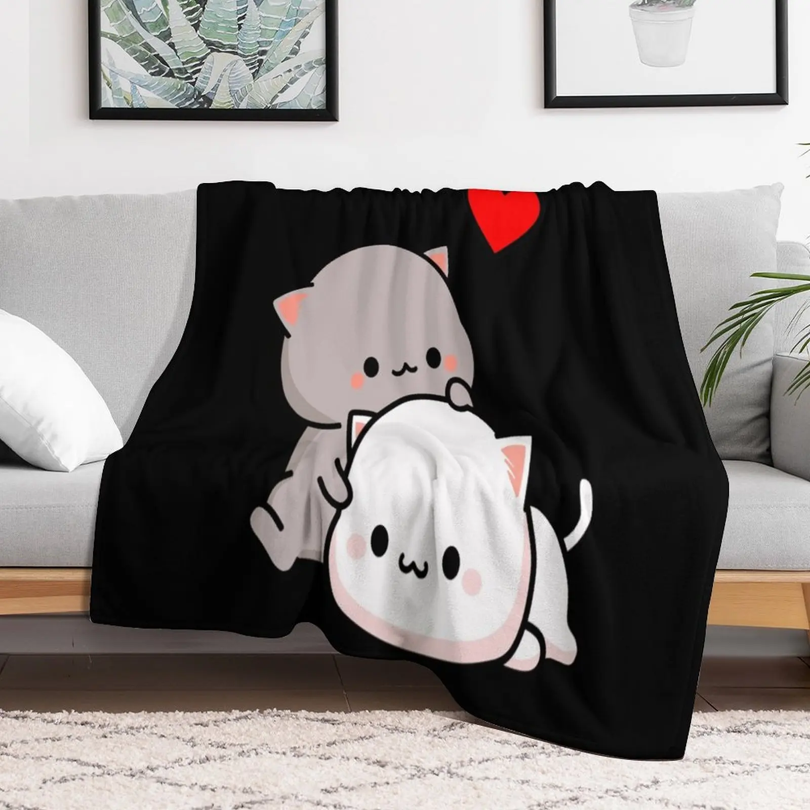 

Peach Cat and Goma Love Never Fails Classic Throw Blanket Decorative Throw Decorative Sofa Giant Sofa Blankets
