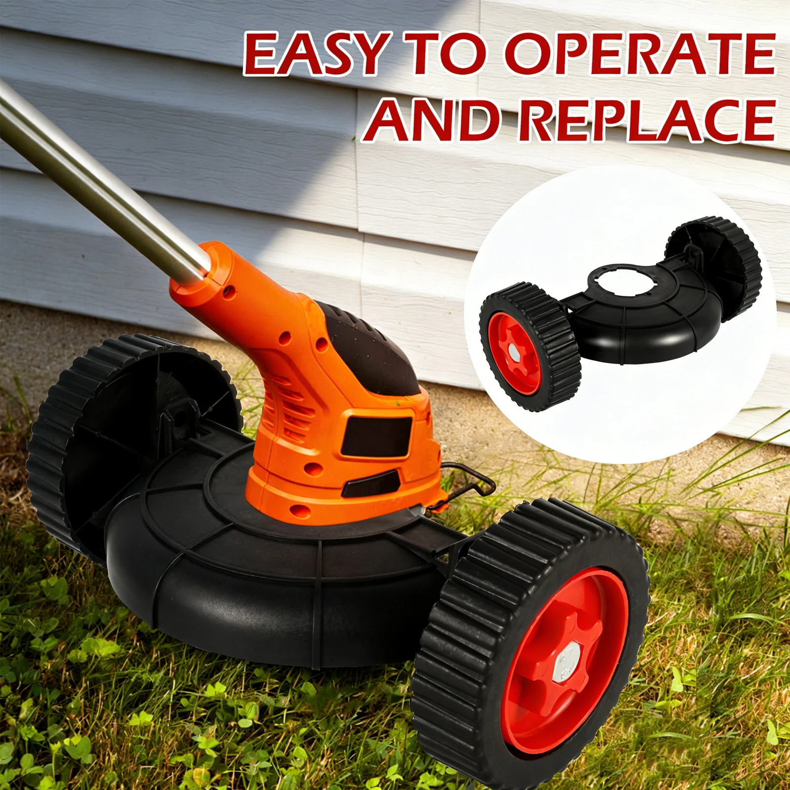 

Регулируемое опорное колесо для газонокосилки, насадка-колесо для триммера, портативные сменные вспомогательные колеса для триммера для травы