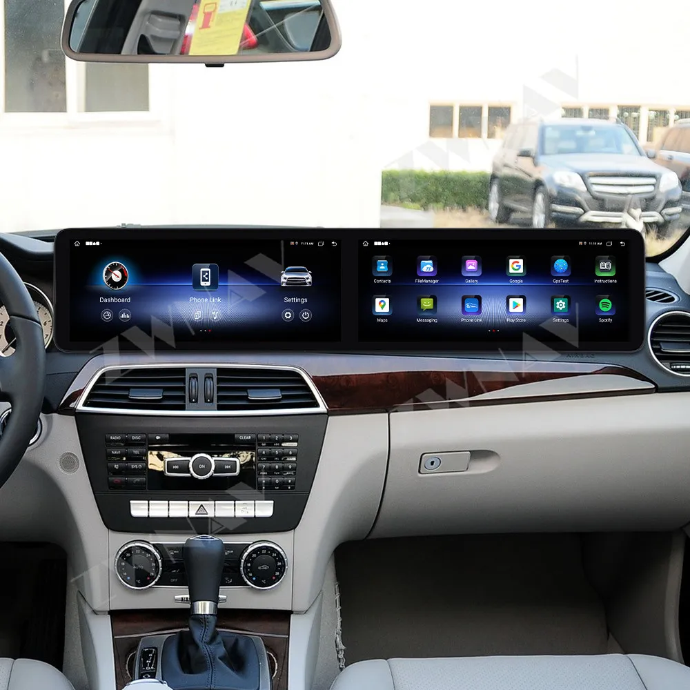 Doppio 12.3 ''Android 13 Per Mercedes-Benz C 2011-2014 Navigazione GPS per auto CarPlay Schermo HD Lettore multimediale Unità principale Radio