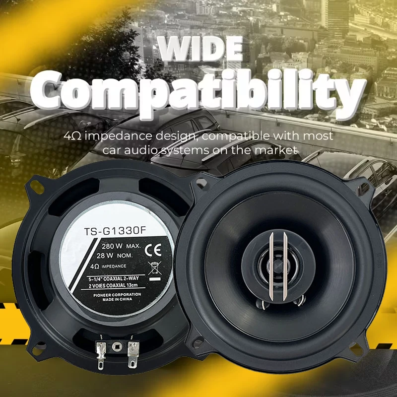 5 Inch HiFi Coaxial Subwoofer 560W (2*280W) Car Automotive Audio Music Stereo 2-Way Full Range Frequency Car Speaker Woofer