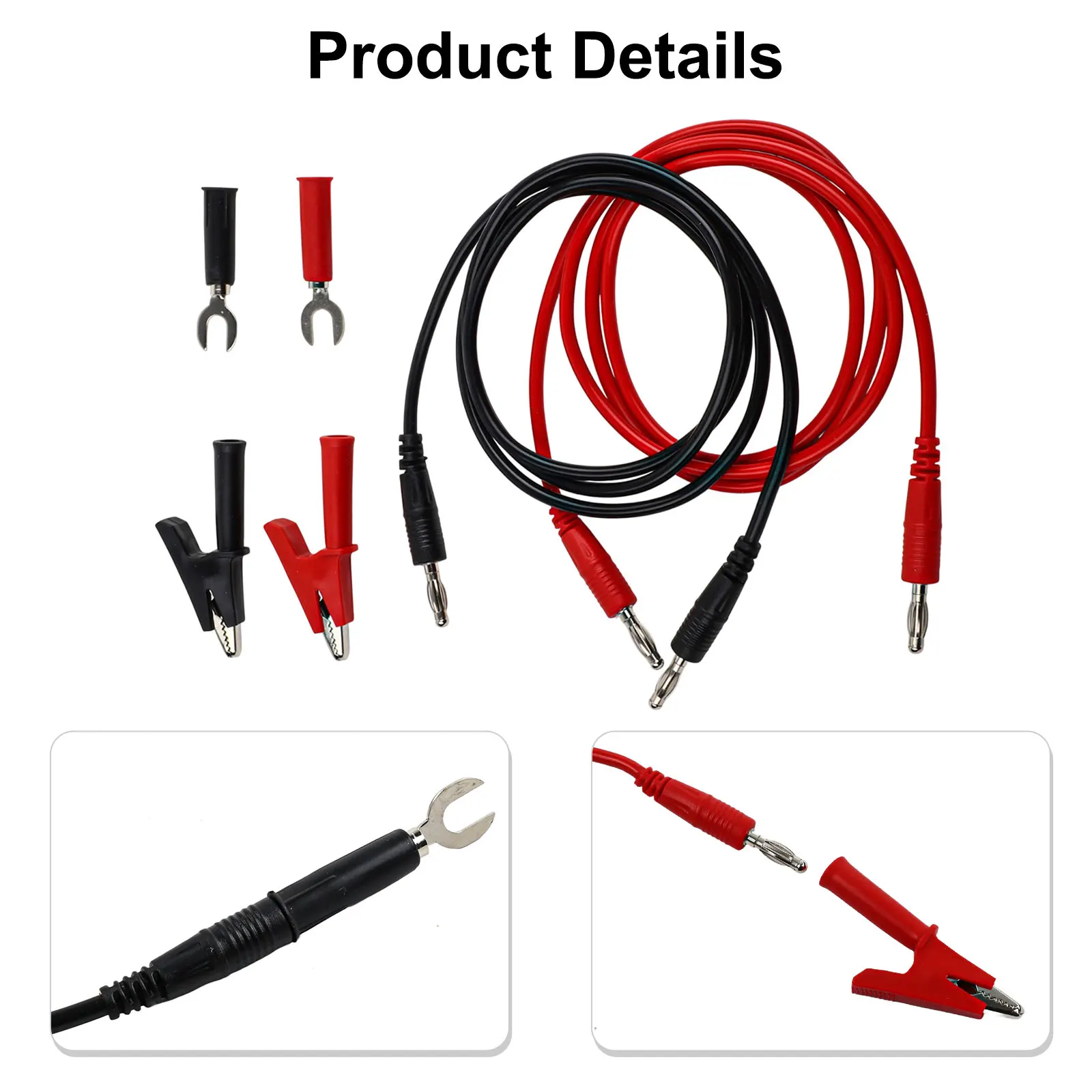 Crocodile Clip Connection Set Designed to Work Seamlessly with Standard For Multimeters Using Bananas Connectors