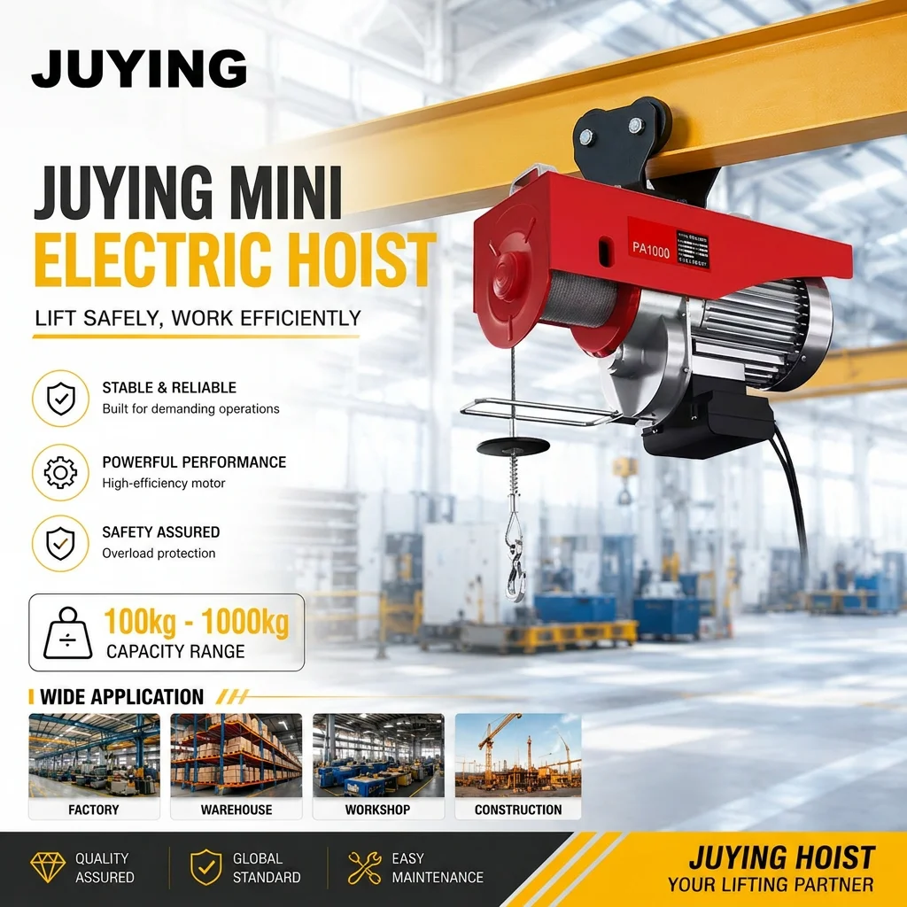 Mini Electric Hoist Wireless Remote Control Pendant Control 220v Small Electric Hoist Lifting Machine Material Handling