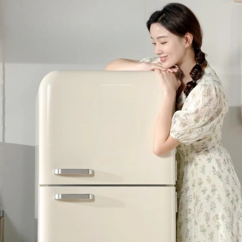 

Double door retro refrigerator Xiaoxiangfeng home living room ultra-thin embedded small high value