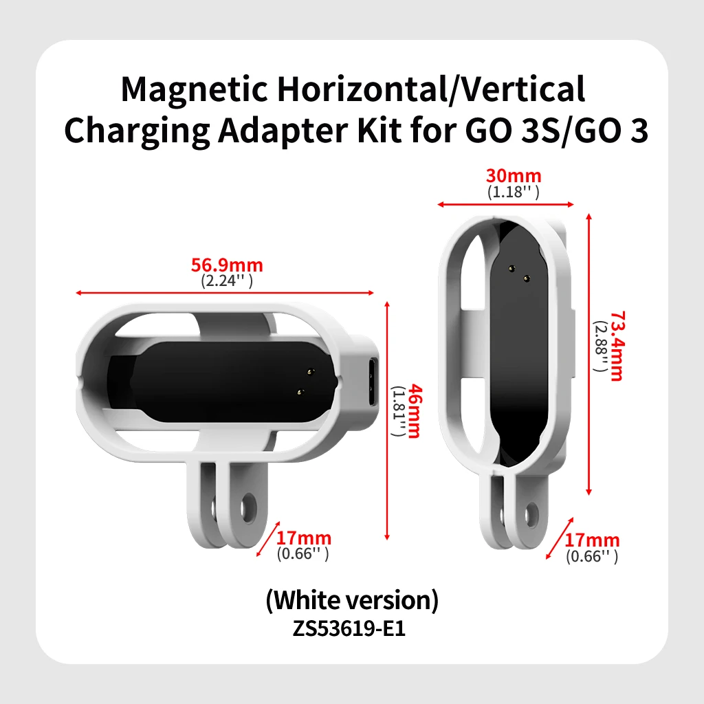 Go 3S magnetische Adapterhalterung für Insta360 GO 3 Daumenkamera, Schnellverschluss, 2-Backen-Stativhalterung, USB-C-Aufladung, freihändiger Rahmen – Detail 16