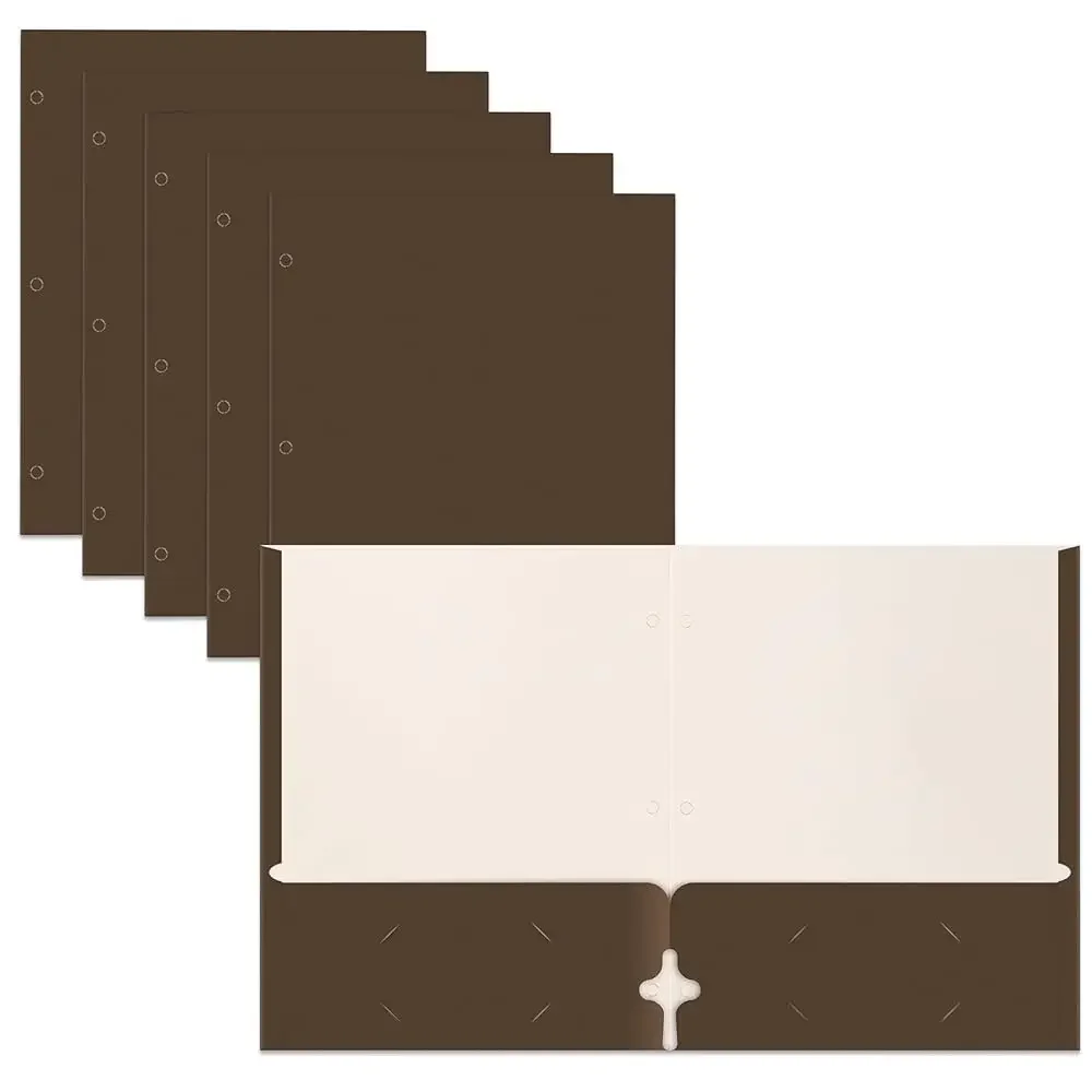 

Two Pocket Portfolio Folders, 50-Pack, Brown, Letter Size Paper Folders, 50 Pieces, Brown