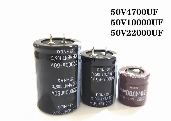 Electrolytic Capacitor, 50V 4700UF 10000UF 22000UF High-Quality Capacitor for Audio Amplifiers 25X25MM 30X40MM 35X40MM