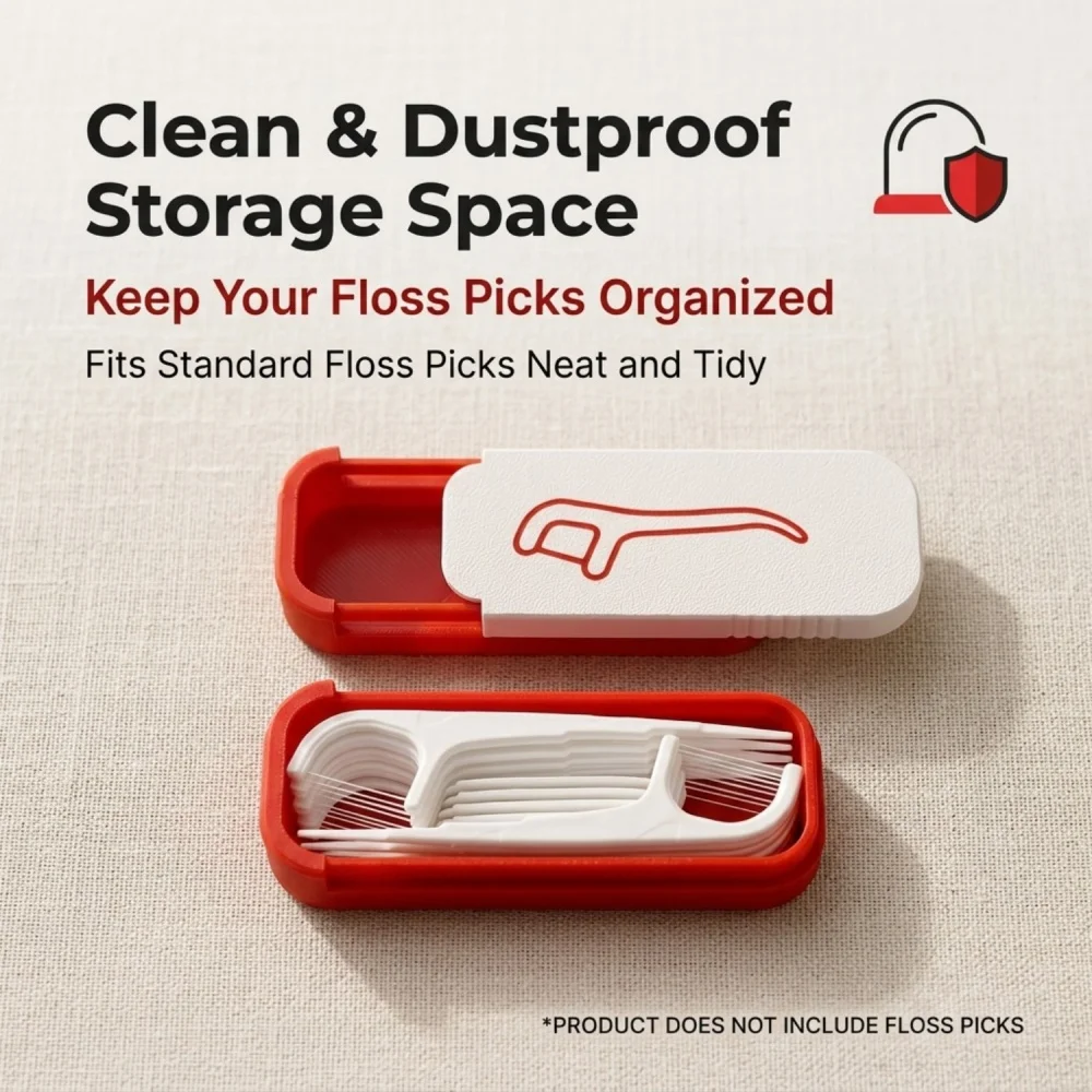Dental Floss Box Mini Toothpick And Floss Organizer Mini Sliding Storage Box For Small Items For Home Office Travel