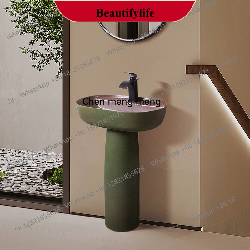 

Green styling washbasin column basin basin balcony courtyard outdoor retro