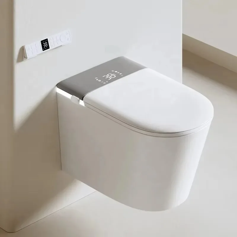 

Rimless Toilet Bidet Wall Mounted Self Cleaning P Trap Suspended WC Automatic Wall Hung Toilet