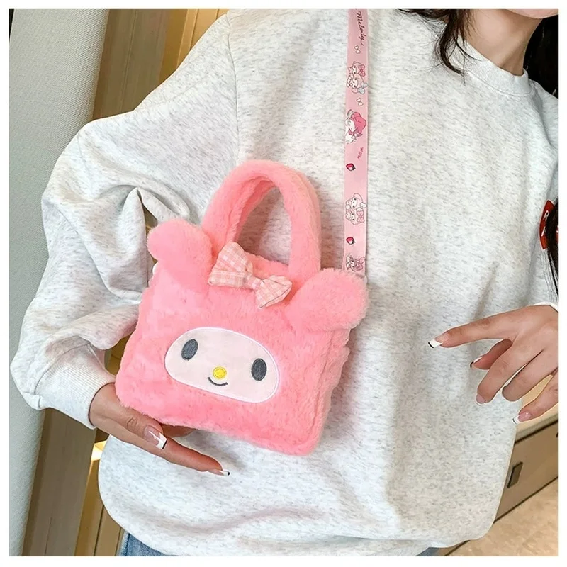 Sanrio's new cute HelloKitty plush crossbody bag, Kuromi tote bag, Yugui dog shoulder bag, girls' birthday gift, fans' gift