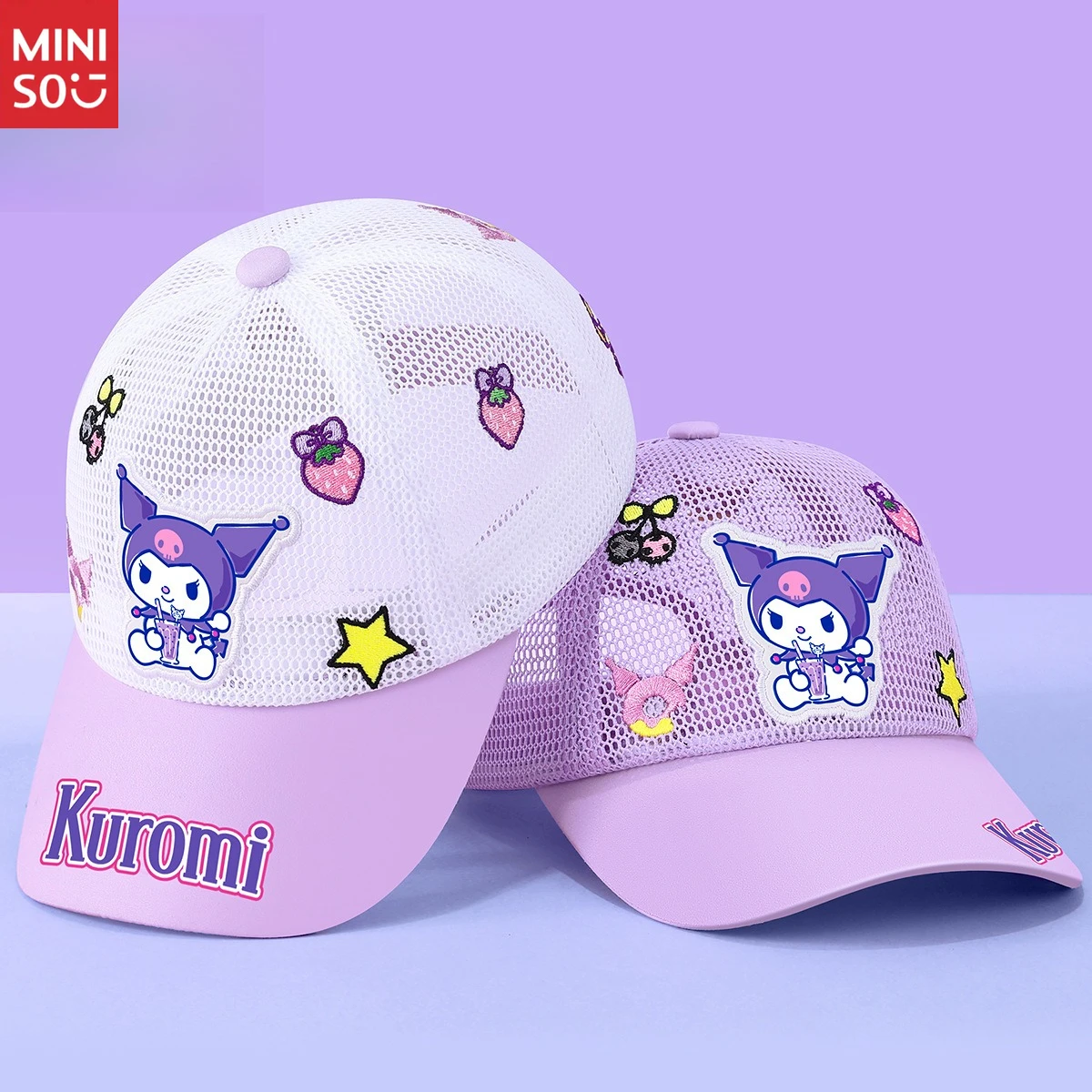 미니소 키즈 야구 모자 여자 아이들용 햇빛 차단 모자 여성용 자외선 차단 모자