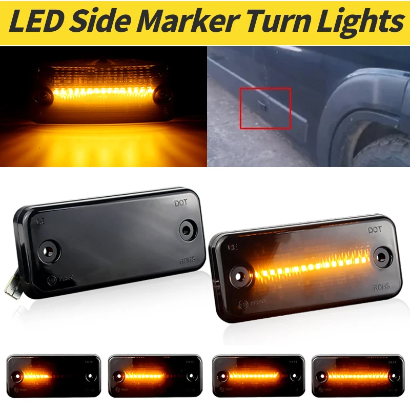 2 قطعة ديناميكية وامض Led الجانب ماركر الوامض ل DAF 45/55 LF 65/75/85 CF 85/95 95/105 XF ل جيب شيروكي II (XJ) بدوره مصباح