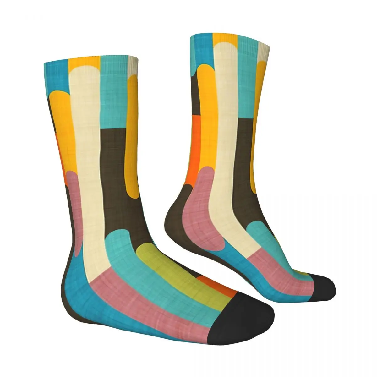 Hot Sale Retro Color Block Popsicle Sticks Blue Adult Socks,Unisex socks,men Socks women Socks