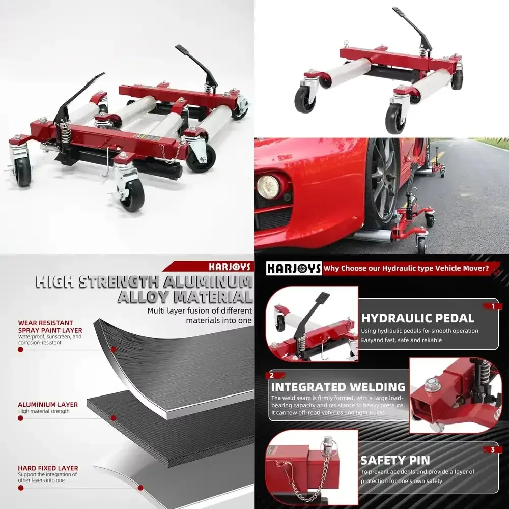 

Wholesale Full Set Car Tyre Removable Tools 4pcs Portable Vehicle Moving Hydraulic Wheel Trolley Jack Factory Price