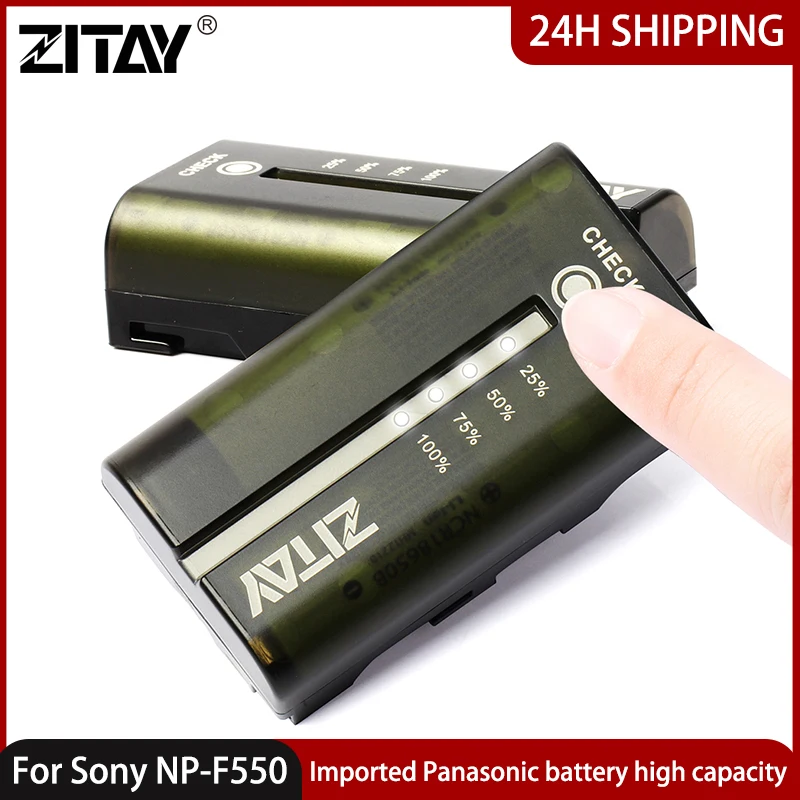 ZITAY NP-F550 Camera Battery 3400mAH Rechargeable lithium battery for Sony NP-F570 NP-F750 NP-F770 Bmpcc 6KPro camera fill light