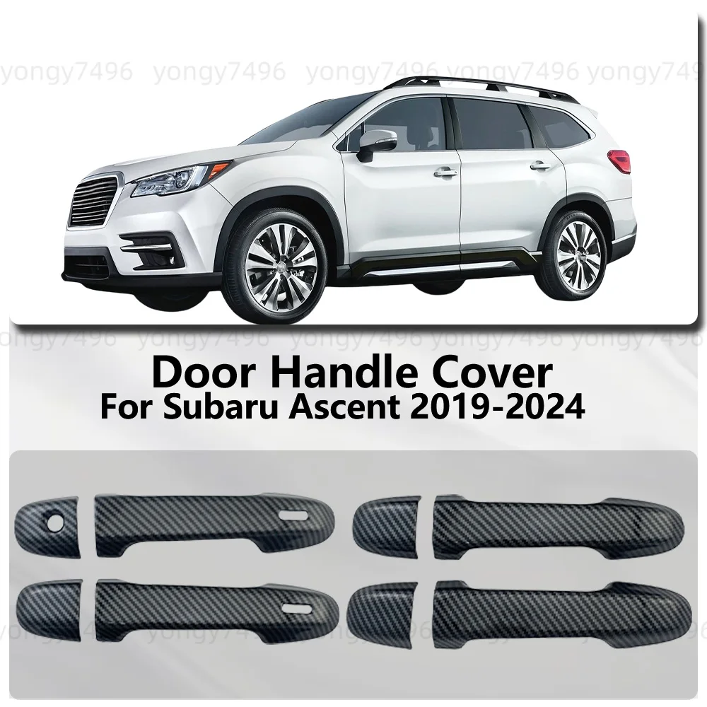

Для Subaru Ascent 2019-2024 углеродное волокно, хромированная, серебристая дверная ручка, накладка, наклейки, внешние автомобильные аксессуары, украшение