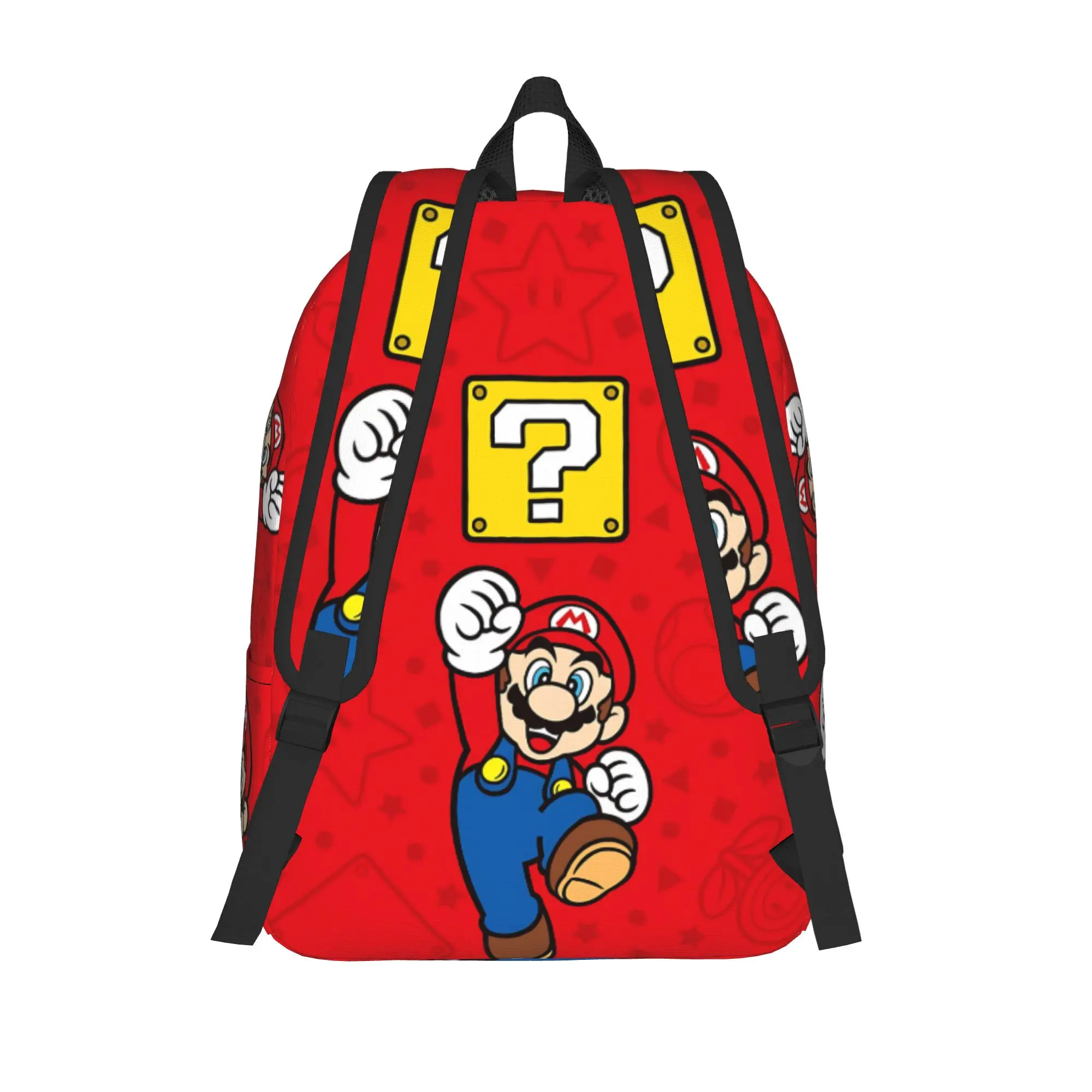 Fashion Cartoon Super Mario Backpack  Mochilas Solid For Work Zipper Closure Rucksack
