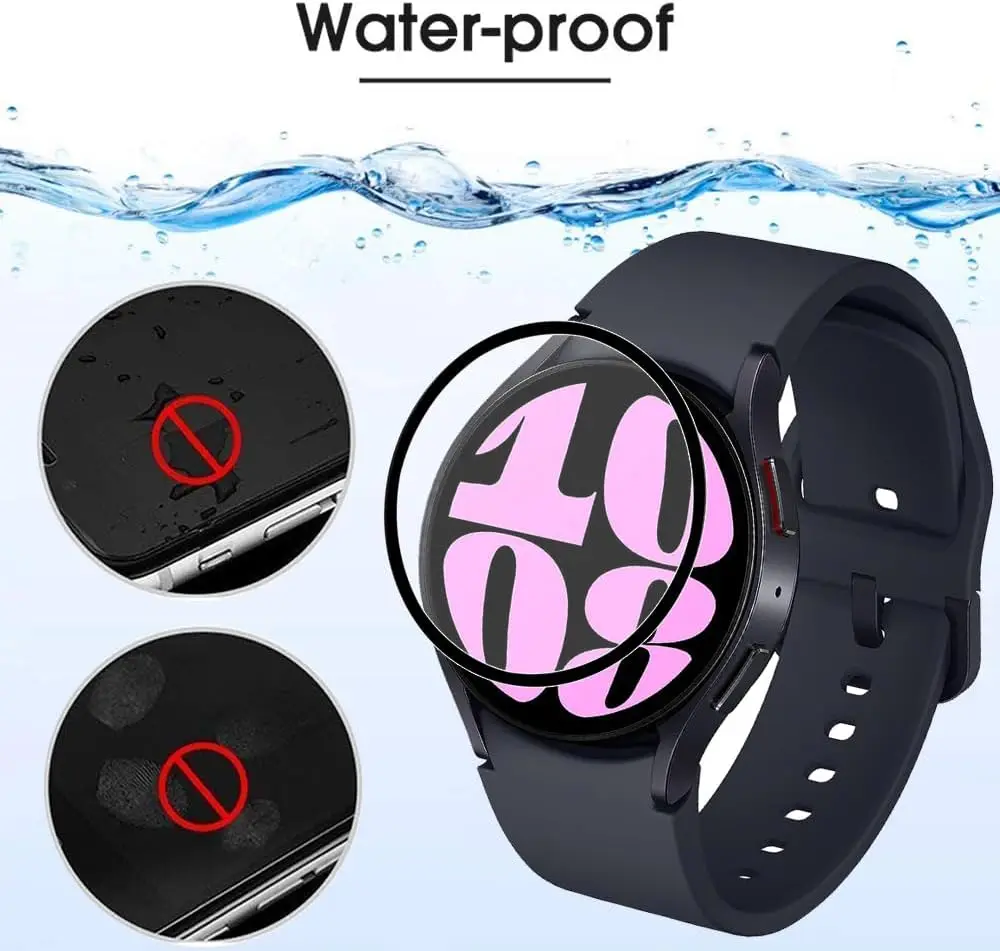 Protector de pantalla HD templado 3D para Samsung Galaxy Watch 6, película protectora curva de cerámica, 40mm, 44mm, 6 Classic, 43mm, 47mm