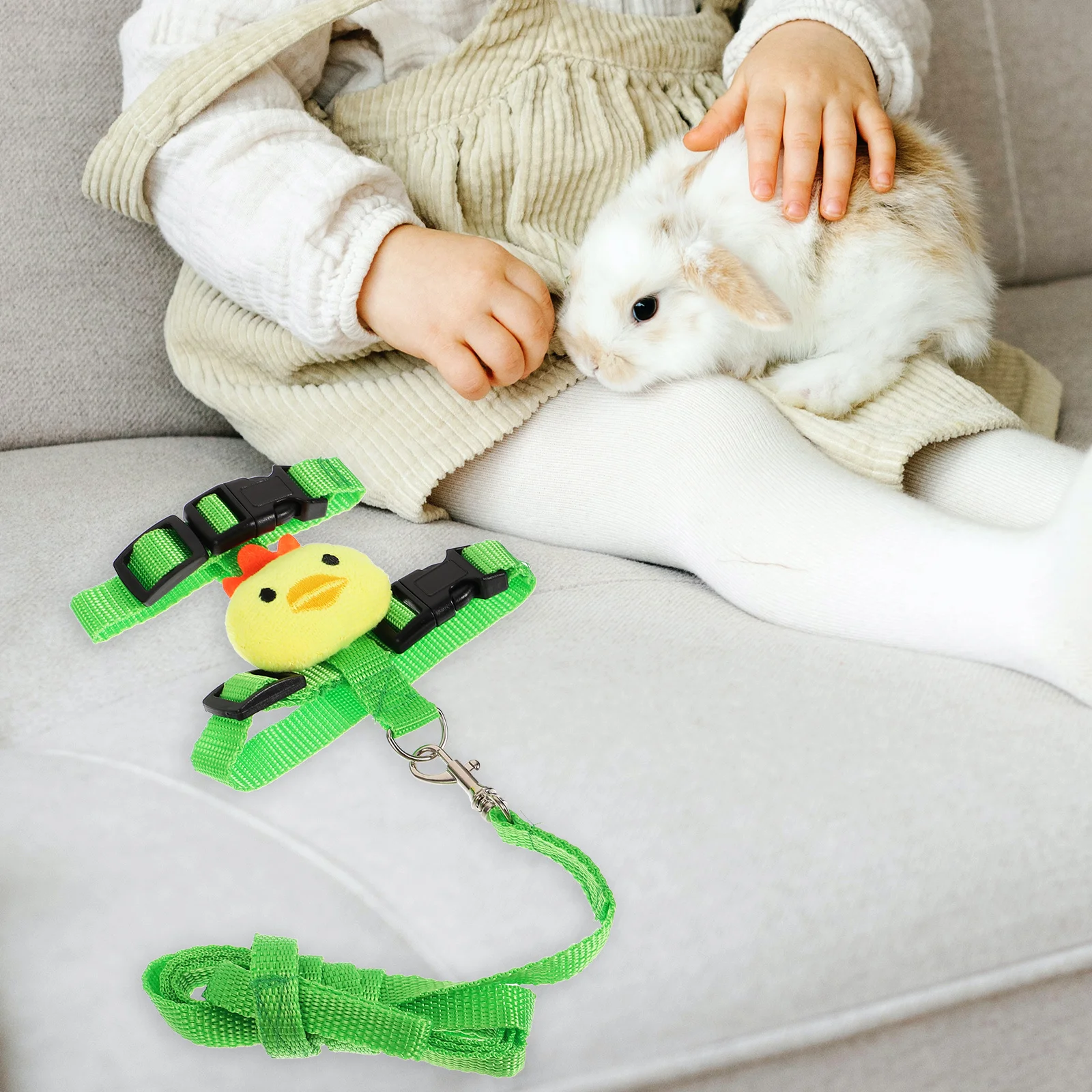 

1Set Bunny Harness Adjustable Rabbit Leash Pet Vest Leash Small Animals Walking Rope Outdoor Supplies Ferret Harness