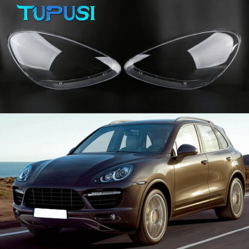 

Pair Headlight Lampshade Clear Lens Lense Cover For Porsche Cayenne 2011-2014