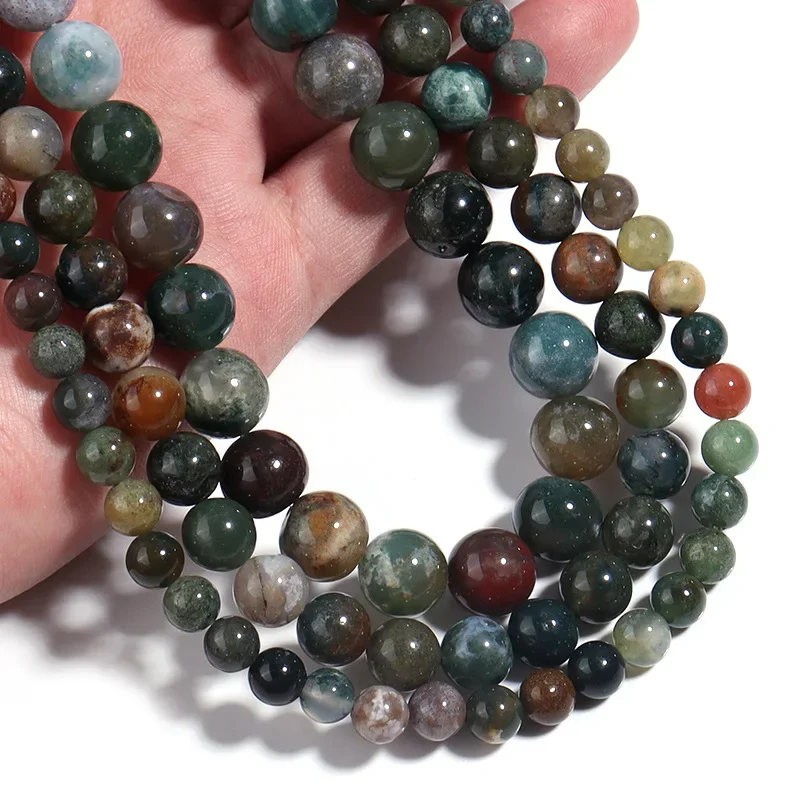 Indian Agates Beads Natural Stone Isolation Beads 2/3/4/mm For Jewelry Making DIY Earrings Bracelet Necklace Accessories