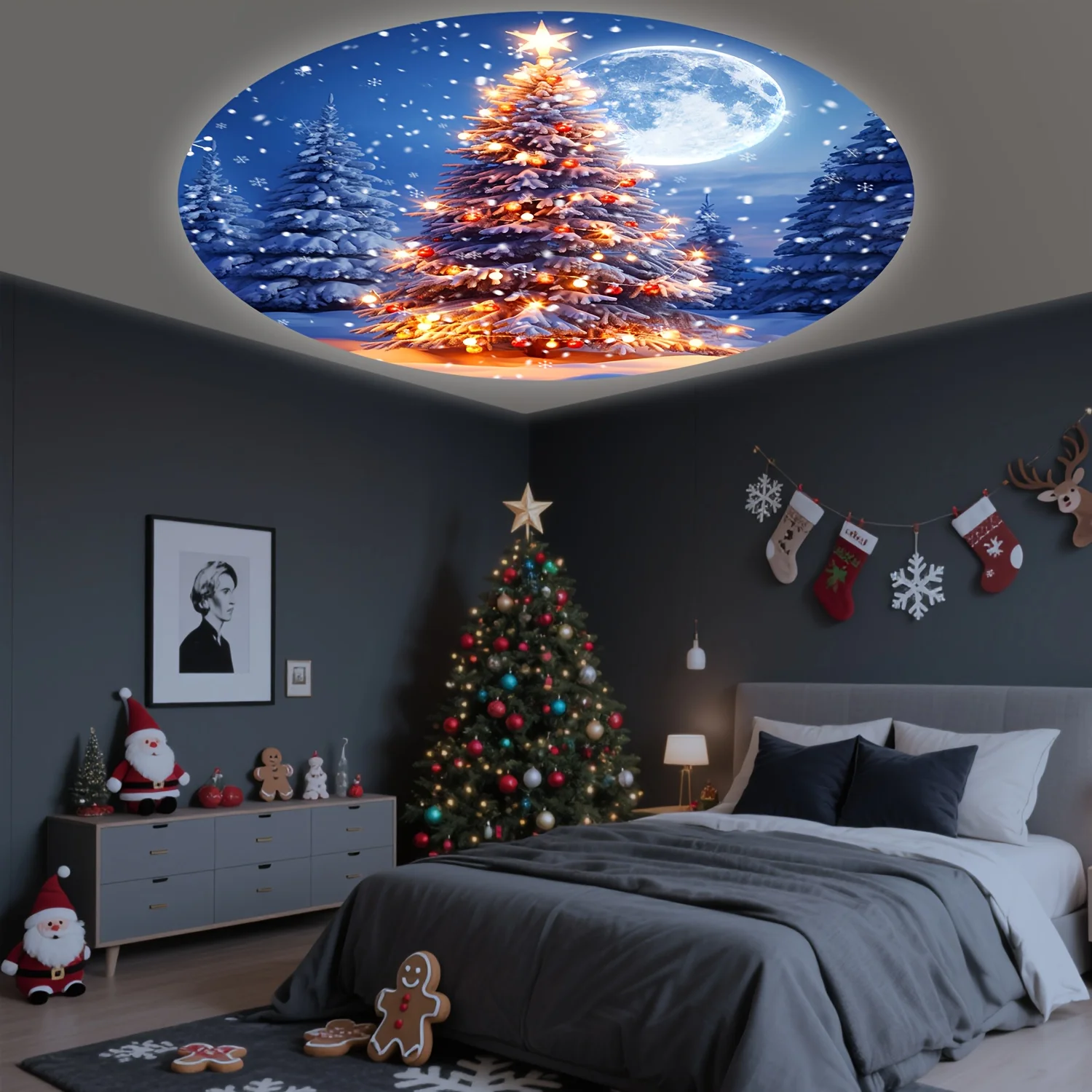 Portable Projector Lamp, USB Powered Night Light for Bedroom, Holiday Lighting Decor with Multiple Patterns, Indoor Ambient Lamp