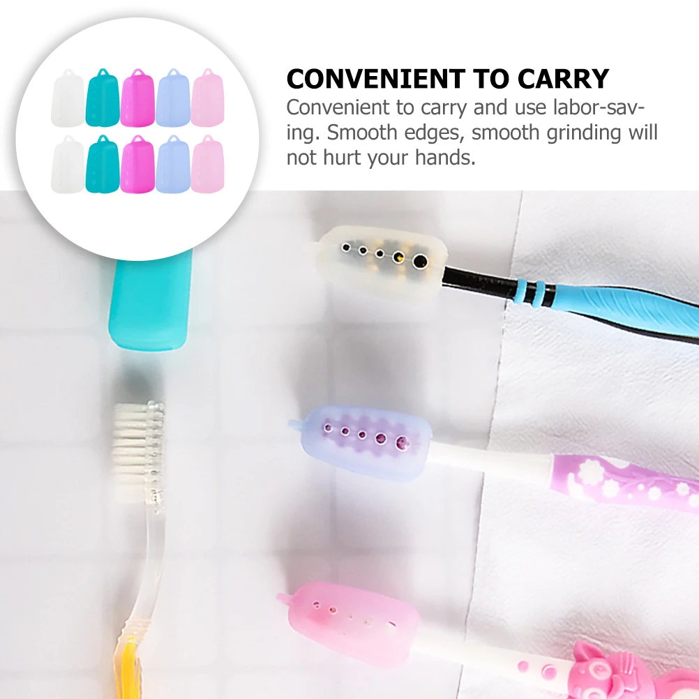ฝาครอบหัวแปรงสีฟัน 10 ชิ้น แบบพกพา สำหรับเดินทาง ทำจากซิลิโคน ป้องกันได้ดี เหมาะสำหรับใช้ในบ้าน ตั้งแคมป์ และการเดินทาง