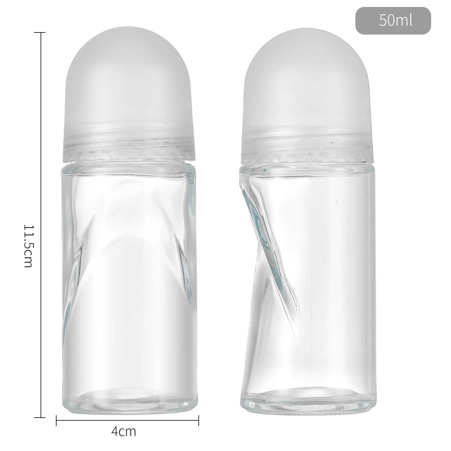 30/50 ミリリットル厚いガラスローラーボトル空のエッセンシャルオイルロールオンボトル漏れ防止マッサージローラーボール詰め替えボトル容器