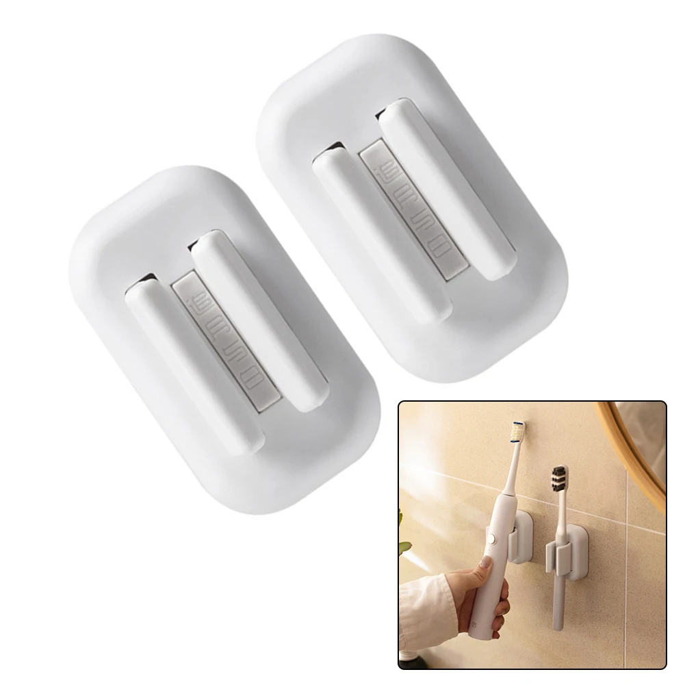 2Pcs Toothbrush Stand Rack Organizer Electric Toothbrush Wall-Mounted Holder Space Saving Bathroom Accessories