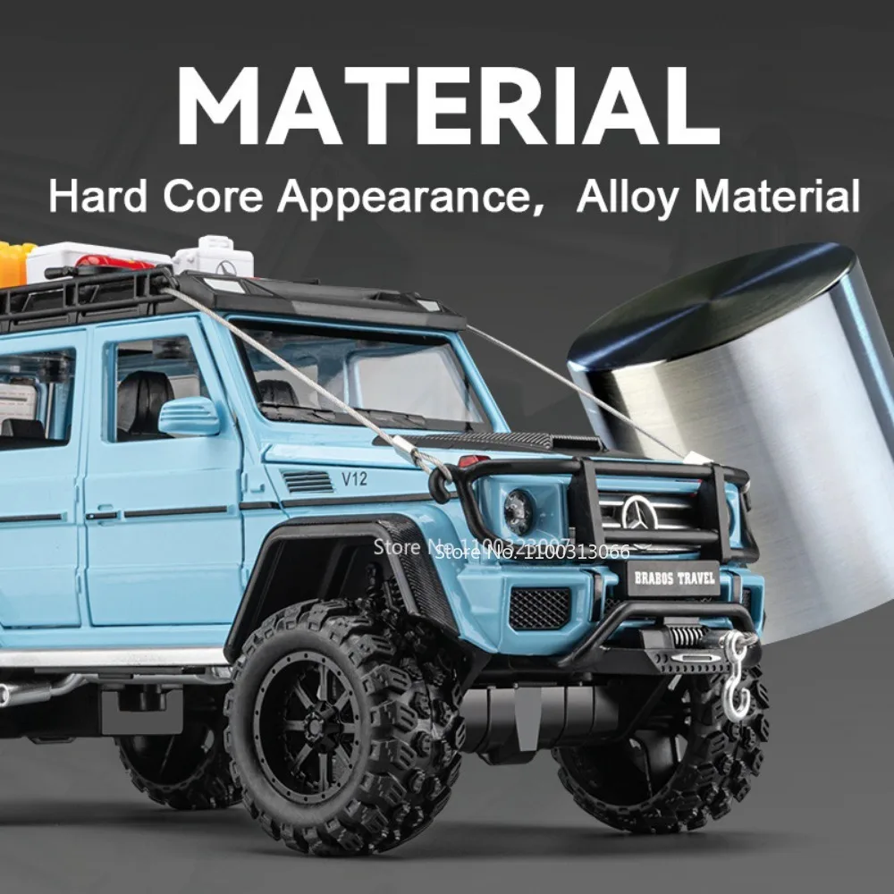 1:24 G550 Adenture 4X4 Alloy Cars Toy Diecasts Vehicles Metal Off-road Vehicle with Tools Cast Toy Car Model for Kids Gift Boy