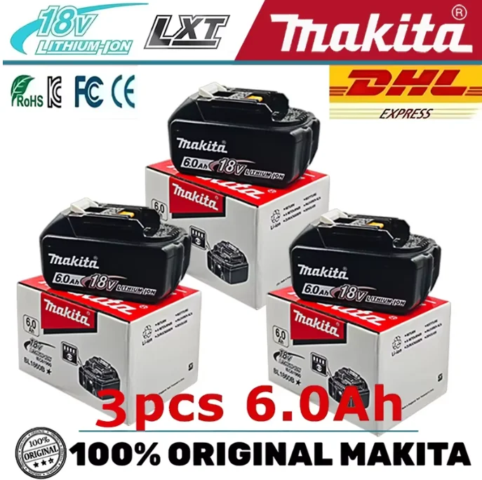 

Литиевая аккумуляторная батарея Makita 6 Ач для Makita 18 В (BL1840, BL1830B, BL1850B, BL1850, BL1860, BL1815) – Замена