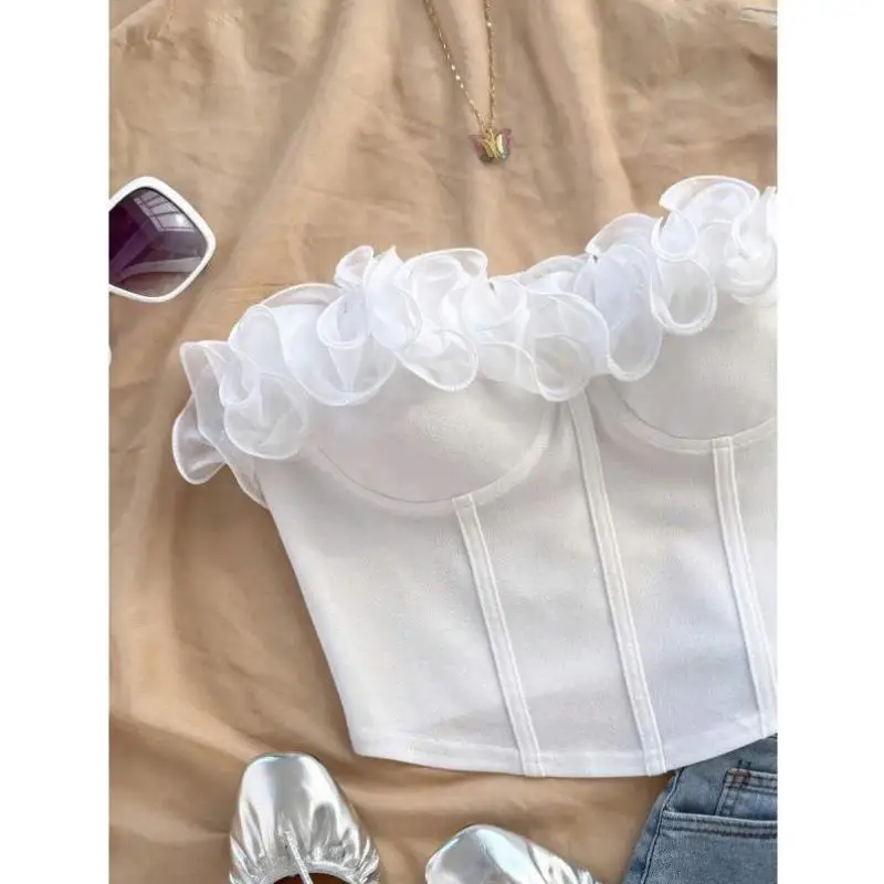 قميص علوي مثير مناسب Svel 9059 مع حواف من الدانتيل بدون حزام من جلد البولي يوريثان، خصر محرك irt للنساء بياقة Inn...