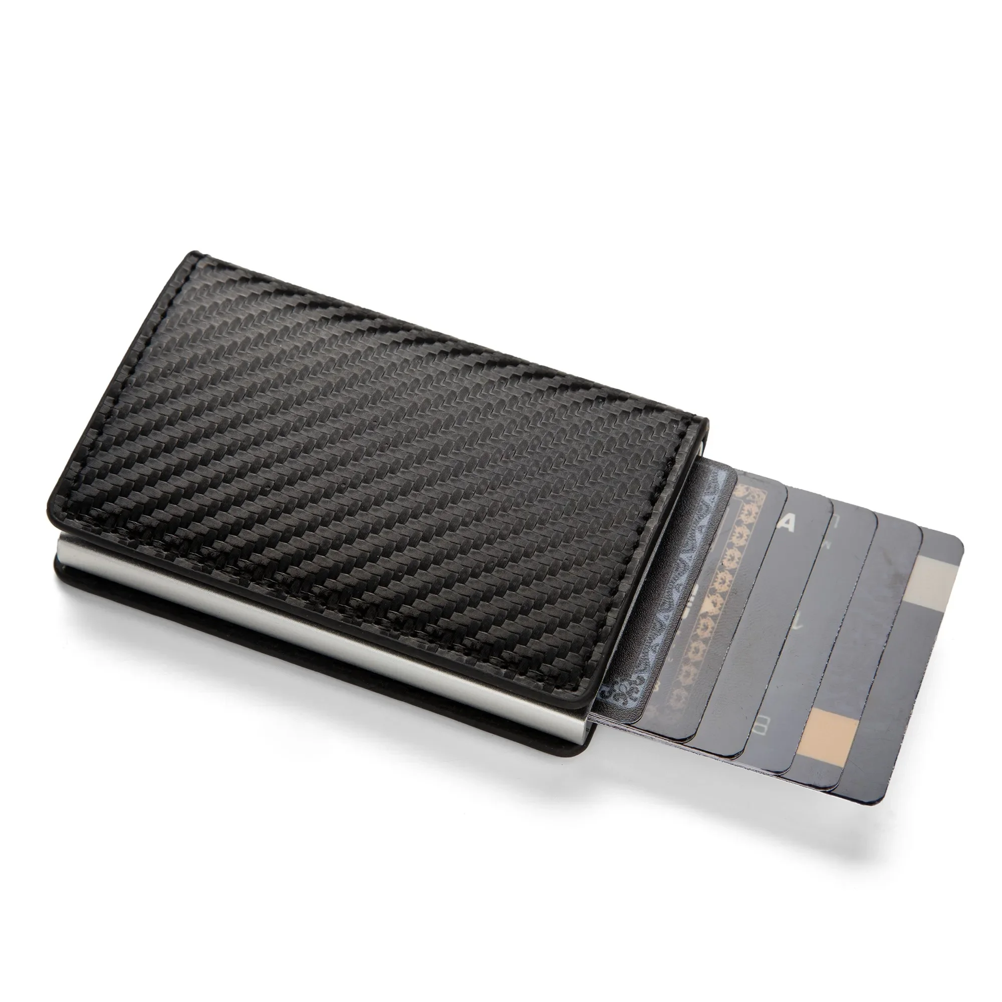 Diebstahlsichere RFID-Kreditkartenhülle, minimalistische Geldbörse, schlanke Kartenhülle, Kartenetui aus PU-Leder für Damen und Herren, Organizer. – Detail 13