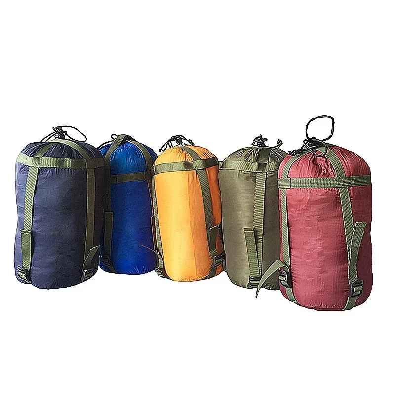 Waterproof Compression Stuff Sack Outdoor Camping Sleeping Bag Storage Bag 38*18cm Drawstring Design Nylon Pack EDC Equipment